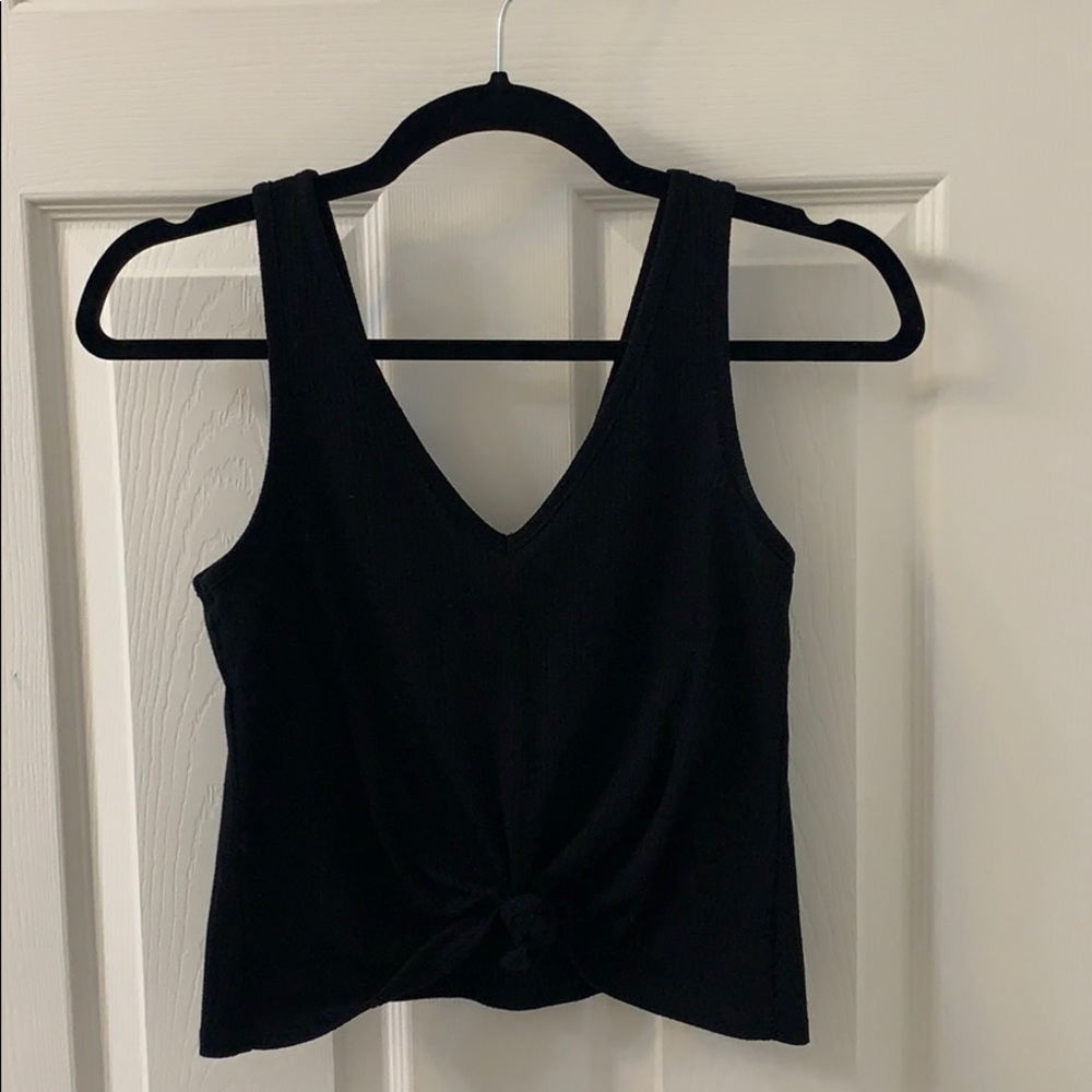 Black knotted tank top